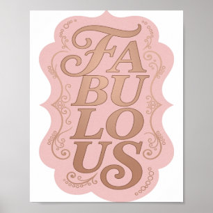 Dynamisch Goud FABULOUS 3D-tekstkunst Poster