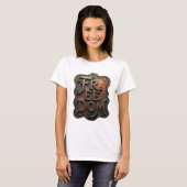 Dynamisch Goud FREEDOM Tekst Ontwerp T-shirt (Voorkant volledig)