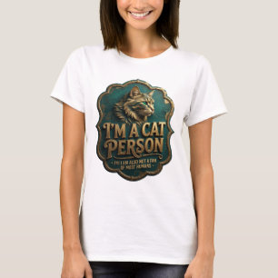 Dynamisch Goud I'M A CAT PERSON Slogan Ontwerp T-shirt