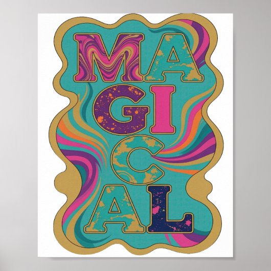 Dynamisch Goud MAGICAL Kordaat Design Poster (Voorkant)