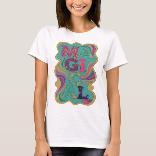 Dynamisch Goud MAGICAL Krachtig Design T-shirt (Voorkant)