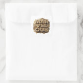 Dynamisch Goud MARVELOUS Vinyl Stijl Vierkante Sticker (Tas)