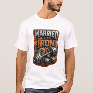 Dynamisch grijs GETROUWD MET HET IJZER Print T-shirt