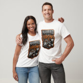 Dynamisch grijs GETROUWD MET HET IJZER Print T-shirt (Unisex)