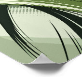 Dynamisch groen abstract golfdesign poster (Hoek)