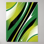 Dynamisch groen Abstract met gebogen strepen Poster (Voorkant)