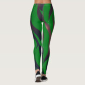 Dynamisch groen en zwart motief leggings (Achterkant)