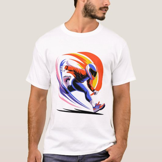 Dynamisch Helm Runner Sprintende Vortex T-Shirt (Voorkant)