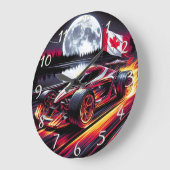 Dynamisch karretje racen onder een heldere maan grote klok (Hoek)