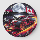 Dynamisch karretje racen onder een heldere maan grote klok (Voorkant)