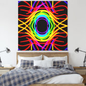 Dynamisch kleurenpatroon canvas afdruk (Insitu (Slaapkamer))