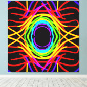 Dynamisch kleurenpatroon canvas afdruk (Insitu (Houten vloer))