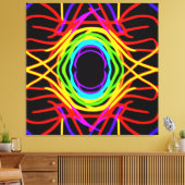 Dynamisch kleurenpatroon canvas afdruk (Insitu (Woonkamer))