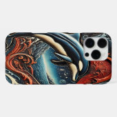 Dynamisch Kunstwerk met Dolfijn iPhone Hoesje (Achterkant horizontaal)
