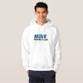 Dynamisch logo met silhouet van hardloper en tekst hoodie (Voorkant volledig)