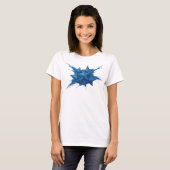 Dynamisch marineblauw abstracte sterren Statement T-shirt (Voorkant volledig)