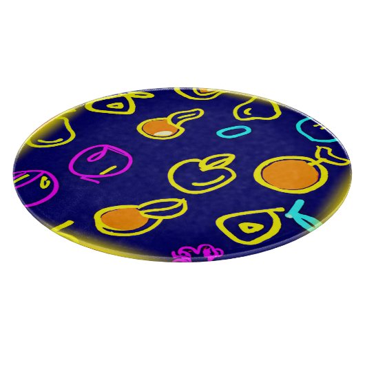 Dynamisch Neon Fruits Pattern Design Snijplank (Hoek)