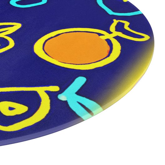 Dynamisch Neon Fruits Pattern Design Snijplank (Hoek)