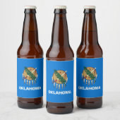 Dynamisch Oklahoma State Flag Graphic op a Bier Etiket (Flessen)