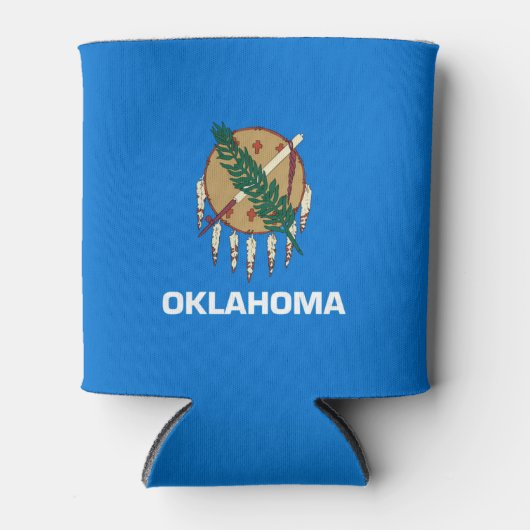 Dynamisch Oklahoma State Flag Graphic op a Blikjeskoeler (Voorkant)