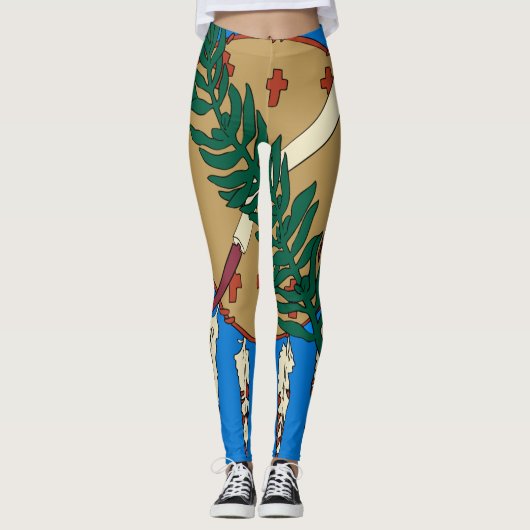 Dynamisch Oklahoma State Flag Graphic op a Leggings (Voorkant)