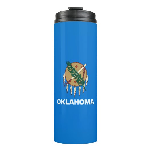 Dynamisch Oklahoma State Flag Graphic op a Thermosbeker (Voorkant)