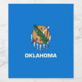 Dynamisch Oklahoma State Flag Graphic op a Wijn Etiket (Enkel label)