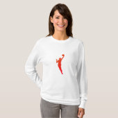 Dynamisch ontwerp van vrouwenbasketbal silhouet" t-shirt (Voorkant volledig)