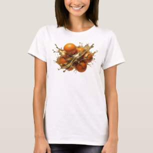 Dynamisch Oranje Abstract Sinaasappels Creatieve P T-shirt