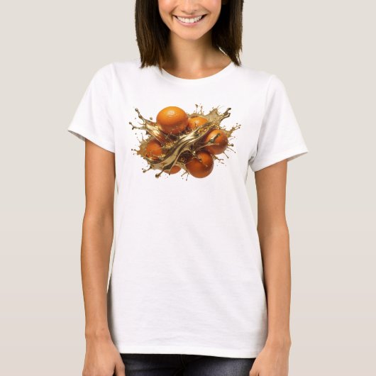 Dynamisch Oranje Abstract Sinaasappels Creatieve P T-shirt (Voorkant)