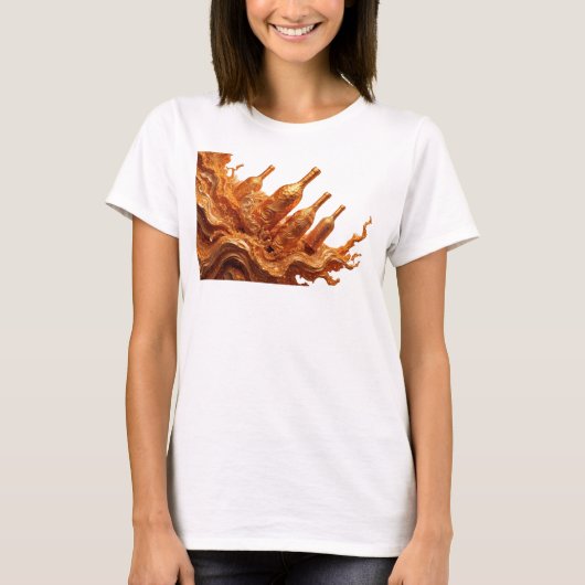 Dynamisch Oranje ABSTRACTE KUNST Design T-shirt (Voorkant)