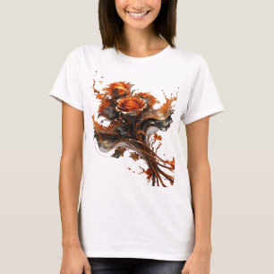 Dynamisch Oranje ABSTRACTE KUNST Kunstprint T-shirt