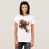 Dynamisch Oranje ABSTRACTE KUNST Kunstprint T-shirt (Voorkant volledig)