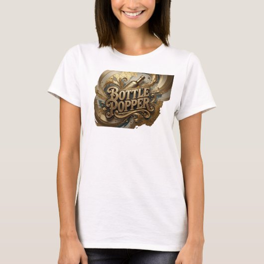 Dynamisch Oranje FLES OPENER T-shirt ontwerp (Voorkant)