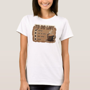 Dynamisch Oranje KOFFIE EERST RED DE WERELD T-shirt