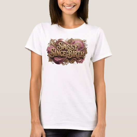 Dynamisch Oranje SASSY VANAF BIRTH T-shirt (Voorkant)