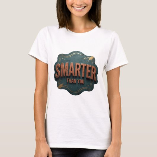 Dynamisch Oranje SLIMMER DAN JIJ Ontwerp T-shirt (Voorkant)