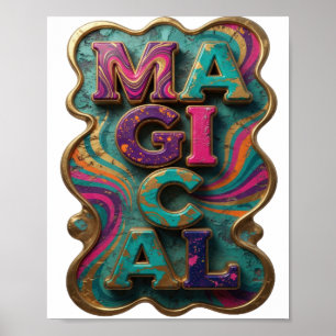 Dynamisch Paars MAGISCHE Statement Ontwerp Poster