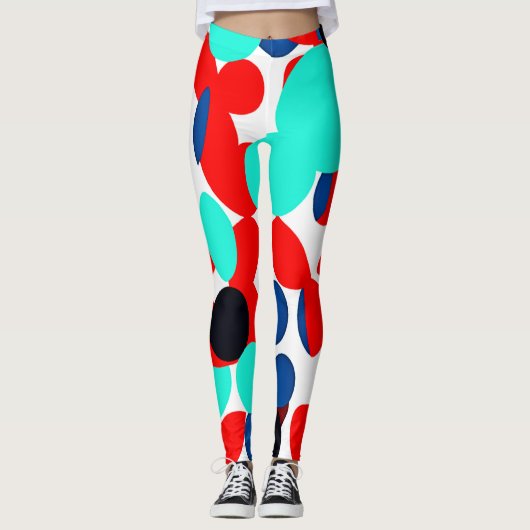Dynamisch patroon van de kleurenspelstijl leggings (Voorkant)