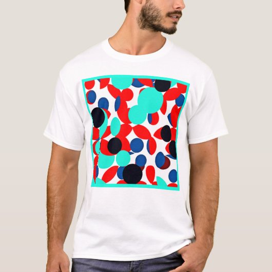 Dynamisch patroon van de kleurenspelstijl t-shirt (Voorkant)