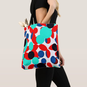 Dynamisch patroon van de kleurenspelstijl tote bag