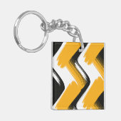 Dynamisch penseelstreek golfpatroon sleutelhanger (Voorkant Links)
