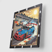 Dynamisch racecircuit vierkante klok (Hoek)