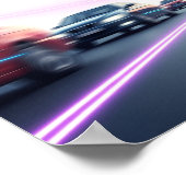 Dynamisch Rollergirl Urban Art Design Poster (Hoek)