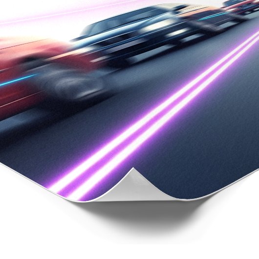 Dynamisch Rollergirl Urban Art Design Poster (Hoek)