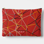 Dynamisch rood abstract geometrisch monogram etui (Voorkant)