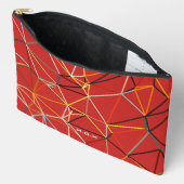 Dynamisch rood abstract geometrisch monogram etui (Open)
