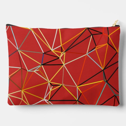 Dynamisch rood abstract geometrisch monogram etui (Achterkant)