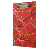 Dynamisch rood abstract geometrisch monogram klembord (Links)