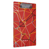 Dynamisch rood abstract geometrisch monogram klembord (Rechts)